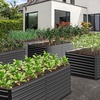 image:imageYITAHOME 8x2x2ft Large Raised Garden Bed Kit 24 Tall 9 in 1Galvanized Metal Planter Box with Gloves and Safety Rubber Outdoor Above Ground Planters for Plants Vegetables Flowers BlackBlack