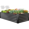 image:imageYITAHOME 8x2x2ft Large Raised Garden Bed Kit 24 Tall 9 in 1Galvanized Metal Planter Box with Gloves and Safety Rubber Outdoor Above Ground Planters for Plants Vegetables Flowers BlackBlack