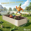 image:imageYITAHOME 8x2x2ft Large Raised Garden Bed Kit 24 Tall 9 in 1Galvanized Metal Planter Box with Gloves and Safety Rubber Outdoor Above Ground Planters for Plants Vegetables Flowers BlackCream Yellow
