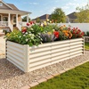 image:imageYITAHOME 8x2x2ft Large Raised Garden Bed Kit 24 Tall 9 in 1Galvanized Metal Planter Box with Gloves and Safety Rubber Outdoor Above Ground Planters for Plants Vegetables Flowers BlackCream Yellow