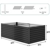image:imageYITAHOME 8x2x2ft Large Raised Garden Bed Kit 24 Tall 9 in 1Galvanized Metal Planter Box with Gloves and Safety Rubber Outdoor Above Ground Planters for Plants Vegetables Flowers BlackBlack
