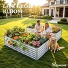 image:imageYITAHOME 8x2x2ft Large Raised Garden Bed Kit 24 Tall 9 in 1Galvanized Metal Planter Box with Gloves and Safety Rubber Outdoor Above Ground Planters for Plants Vegetables Flowers BlackSilver