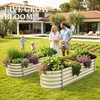 image:imageYITAHOME 8x2x2ft Large Raised Garden Bed Kit 24 Tall 9 in 1Galvanized Metal Planter Box with Gloves and Safety Rubber Outdoor Above Ground Planters for Plants Vegetables Flowers BlackCream Yellow