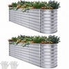 image:imageYITAHOME 8x2x2ft Large Raised Garden Bed Kit 24 Tall 9 in 1Galvanized Metal Planter Box with Gloves and Safety Rubber Outdoor Above Ground Planters for Plants Vegetables Flowers BlackSilver