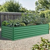 image:imageYITAHOME 8x2x2ft Large Raised Garden Bed Kit 24 Tall 9 in 1Galvanized Metal Planter Box with Gloves and Safety Rubber Outdoor Above Ground Planters for Plants Vegetables Flowers BlackGreen