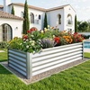 image:imageYITAHOME 8x2x2ft Large Raised Garden Bed Kit 24 Tall 9 in 1Galvanized Metal Planter Box with Gloves and Safety Rubber Outdoor Above Ground Planters for Plants Vegetables Flowers BlackSilver