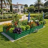 image:imageYITAHOME 8x2x2ft Large Raised Garden Bed Kit 24 Tall 9 in 1Galvanized Metal Planter Box with Gloves and Safety Rubber Outdoor Above Ground Planters for Plants Vegetables Flowers BlackGreen