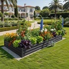 image:imageYITAHOME 8x2x2ft Large Raised Garden Bed Kit 24 Tall 9 in 1Galvanized Metal Planter Box with Gloves and Safety Rubber Outdoor Above Ground Planters for Plants Vegetables Flowers BlackBlack