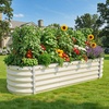 image:imageYITAHOME 8x2x2ft Large Raised Garden Bed Kit 24 Tall 9 in 1Galvanized Metal Planter Box with Gloves and Safety Rubber Outdoor Above Ground Planters for Plants Vegetables Flowers BlackCream Yellow