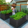 image:imageYITAHOME 8x2x2ft Large Raised Garden Bed Kit 24 Tall 9 in 1Galvanized Metal Planter Box with Gloves and Safety Rubber Outdoor Above Ground Planters for Plants Vegetables Flowers BlackBlack