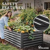 image:imageYITAHOME 96x48x24 in Galvanized Raised Garden Bed Kit Large Metal Planter Box with Gloves Safety Rubber amp Support Rod Outdoor Flower Bed for Plants Vegetables Black