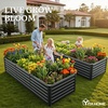 image:imageYITAHOME 96x48x24 in Galvanized Raised Garden Bed Kit Large Metal Planter Box with Gloves Safety Rubber amp Support Rod Outdoor Flower Bed for Plants Vegetables Black