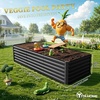 image:imageYITAHOME 96x48x24 in Galvanized Raised Garden Bed Kit Large Metal Planter Box with Gloves Safety Rubber amp Support Rod Outdoor Flower Bed for Plants Vegetables Black
