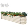 image:imageYITAHOME 8x2x2ft Large Raised Garden Bed Kit 24 Tall 9 in 1Galvanized Metal Planter Box with Gloves and Safety Rubber Outdoor Above Ground Planters for Plants Vegetables Flowers BlackWhite