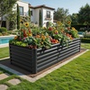 image:imageYITAHOME 96x48x24 in Galvanized Raised Garden Bed Kit Large Metal Planter Box with Gloves Safety Rubber amp Support Rod Outdoor Flower Bed for Plants Vegetables Black