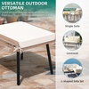 image:imageYITAHOME 2Piece Outdoor Wicker Ottoman AllWeather Patio Rattan Foot Rest with Cushions  BeigeBeige