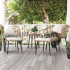 image:imageYITAHOME 2Piece Outdoor Wicker Ottoman AllWeather Patio Rattan Foot Rest with Cushions  BeigeBeige