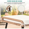 image:imageYITAHOME 2Piece Outdoor Wicker Ottoman AllWeather Patio Rattan Foot Rest with Cushions  BeigeBeige