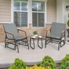 image:imageYITAHOME 3 Piece Patio Glider Set Durable Textilene Double Glider with Tempered Glass Table All Weather Gliders Outdoor Furniture for Garden Balcony amp Poolside BlackGrey