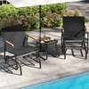 image:imageYITAHOME 3 Piece Patio Glider Set Durable Textilene Double Glider with Tempered Glass Table All Weather Gliders Outdoor Furniture for Garden Balcony amp Poolside BlackBlack