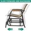 image:imageYITAHOME 3 Piece Patio Glider Set Durable Textilene Double Glider with Tempered Glass Table All Weather Gliders Outdoor Furniture for Garden Balcony amp Poolside BlackBrown