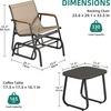 image:imageYITAHOME 3 Piece Patio Glider Set Durable Textilene Double Glider with Tempered Glass Table All Weather Gliders Outdoor Furniture for Garden Balcony amp Poolside BlackBrown