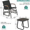 image:imageYITAHOME 3 Piece Patio Glider Set Durable Textilene Double Glider with Tempered Glass Table All Weather Gliders Outdoor Furniture for Garden Balcony amp Poolside BlackBlack