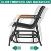 image:imageYITAHOME 3 Piece Patio Glider Set Durable Textilene Double Glider with Tempered Glass Table All Weather Gliders Outdoor Furniture for Garden Balcony amp Poolside BlackBlack
