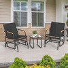 image:imageYITAHOME 3 Piece Patio Glider Set Durable Textilene Double Glider with Tempered Glass Table All Weather Gliders Outdoor Furniture for Garden Balcony amp Poolside BlackBlack