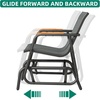 image:imageYITAHOME 3 Piece Patio Glider Set Durable Textilene Double Glider with Tempered Glass Table All Weather Gliders Outdoor Furniture for Garden Balcony amp Poolside BlackGrey