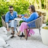 image:imageYITAHOME 3Piece Wicker Small Patio Balcony Chair Set Outdoor Rattan Conversation Apartment Chairs for Backyard Balcony and Apartment with Soft Cushions Glass Side Table GrayGraydark Gray