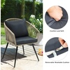 image:imageYITAHOME 3Piece Wicker Small Patio Balcony Chair Set Outdoor Rattan Conversation Apartment Chairs for Backyard Balcony and Apartment with Soft Cushions Glass Side Table GrayGraydark Gray