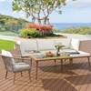 image:imageYITAHOME Outdoor Dining Single Sofa Chair IndoorOutdoor Wicker Bistro Chairs PE Rattan Armchair Seating for Patio Backyard Poolside Balcony  TanBeige