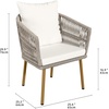 image:imageYITAHOME Outdoor Dining Single Sofa Chair IndoorOutdoor Wicker Bistro Chairs PE Rattan Armchair Seating for Patio Backyard Poolside Balcony  TanBeige