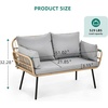 image:imageYITAHOME Outdoor Dining Single Sofa Chair IndoorOutdoor Wicker Bistro Chairs PE Rattan Armchair Seating for Patio Backyard Poolside Balcony  TanGrey