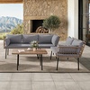 image:imageYITAHOME Outdoor Dining Single Sofa Chair IndoorOutdoor Wicker Bistro Chairs PE Rattan Armchair Seating for Patio Backyard Poolside Balcony  TanGrey