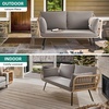image:imageYITAHOME Outdoor Dining Single Sofa Chair IndoorOutdoor Wicker Bistro Chairs PE Rattan Armchair Seating for Patio Backyard Poolside Balcony  TanGrey