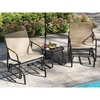 image:imageYITAHOME 3 Piece Patio Glider Set Durable Textilene Double Glider with Tempered Glass Table All Weather Gliders Outdoor Furniture for Garden Balcony amp Poolside BlackBrown