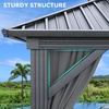 image:imageYITAHOME 10x10ft Gazebo Double Roof Hardtop with Nettings and Curtains Heavy Duty Galvanized Steel Outdoor Vertical Stripes Roof for Patio Backyard Deck Lawns BrownGray