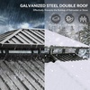 image:imageYITAHOME 10x10ft Gazebo Double Roof Hardtop with Nettings and Curtains Heavy Duty Galvanized Steel Outdoor Vertical Stripes Roof for Patio Backyard Deck Lawns BrownGray