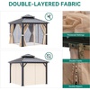 image:imageYITAHOME 10x10ft Gazebo Double Roof Hardtop with Nettings and Curtains Heavy Duty Galvanized Steel Outdoor Vertical Stripes Roof for Patio Backyard Deck Lawns BrownBrown