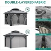 image:imageYITAHOME 10x10ft Gazebo Double Roof Hardtop with Nettings and Curtains Heavy Duty Galvanized Steel Outdoor Vertical Stripes Roof for Patio Backyard Deck Lawns BrownGray