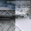 image:imageYITAHOME 10x10ft Gazebo Double Roof Hardtop with Nettings and Curtains Heavy Duty Galvanized Steel Outdoor Vertical Stripes Roof for Patio Backyard Deck Lawns BrownGray