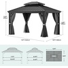 image:imageYITAHOME 10x10ft Gazebo Double Roof Hardtop with Nettings and Curtains Heavy Duty Galvanized Steel Outdoor Vertical Stripes Roof for Patio Backyard Deck Lawns BrownGray