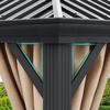 image:imageYITAHOME 10x10ft Gazebo Double Roof Hardtop with Nettings and Curtains Heavy Duty Galvanized Steel Outdoor Vertical Stripes Roof for Patio Backyard Deck Lawns BrownBrown