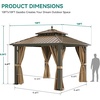 image:imageYITAHOME 10x10ft Gazebo Double Roof Hardtop with Nettings and Curtains Heavy Duty Galvanized Steel Outdoor Vertical Stripes Roof for Patio Backyard Deck Lawns BrownBronze w finia