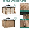 image:imageYITAHOME 10x10ft Gazebo Double Roof Hardtop with Nettings and Curtains Heavy Duty Galvanized Steel Outdoor Vertical Stripes Roof for Patio Backyard Deck Lawns BrownBronze