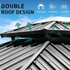image:imageYITAHOME 10x10ft Gazebo Double Roof Hardtop with Nettings and Curtains Heavy Duty Galvanized Steel Outdoor Vertical Stripes Roof for Patio Backyard Deck Lawns BrownBrown