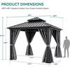 image:imageYITAHOME 10x10ft Gazebo Double Roof Hardtop with Nettings and Curtains Heavy Duty Galvanized Steel Outdoor Vertical Stripes Roof for Patio Backyard Deck Lawns BrownGray