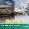 image:imageYITAHOME 10x10ft Gazebo Double Roof Hardtop with Nettings and Curtains Heavy Duty Galvanized Steel Outdoor Vertical Stripes Roof for Patio Backyard Deck Lawns BrownBronze w finia